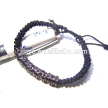 Pulseras hechas a mano de macrame de hombres negros de diamantes de imitación